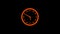 Orange dark counting clock isolated on black background,New clock video footage