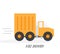 Orange delivery truck. Flat vector illustration. Isolated on white background