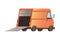 Orange delivery van. Delivery service, express delivery truck cartoon vector illustration