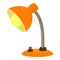 Orange desk lamp icon, cartoon style