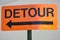 Orange Detour Sign