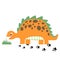 Orange dinosaur cartoon on white background