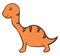 Orange dinosaur vector or color illustration