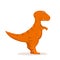 Orange Dinosaur on White Background