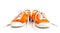 Orange dirty shoes isolated