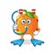 Orange divers mascot. cartoon vector