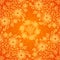 Orange doodle flowers ornate seamless pattern