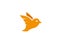 Orange dove bird open wings and fly for logo