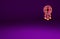 Orange Dream catcher with feathers icon isolated on purple background. Minimalism concept. 3d illustration 3D render