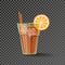 Orange drink in the glass