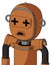 Orange Droid With Bubble Head And Sad Mouth And Plus Sign Eyes And Spike Tip