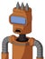Orange Droid With Cylinder Head And Sad Mouth And Large Blue Visor Eye And Three Spiked
