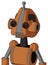 Orange Droid With Droid Head And Vent Mouth And Red Eyed And Single Antenna