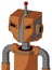 Orange Droid With Mechanical Head And Angry Eyes And Single Led Antenna