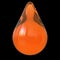 Orange drop liquid ink translucent abstract oil droplet form close-up