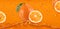 Orange Drops. Fresh fruit background. 3d vector