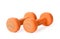 Orange dumbbells