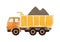 Orange dump truck