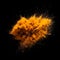 orange dust explosion on black background, gerenative AI