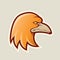 Orange Eagle Head Cartoon Icon Vector Illustration