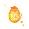 Orange Easter Sale Badge Egg With Paint Splash Background Spring Discounts Seal