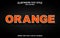 Orange editable text effect style