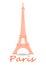 Orange Eiffel Tower and lettering `Paris`. Travel concept.