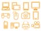 Orange electronic devices icons for your business