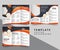 Orange elegance business trifold business Leaflet Brochure Flyer template vector minimal flat design set - Vector