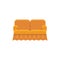 Orange english sofa. Loveseat. Vector illustration. Flat icon of