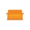 Orange english sofa. Vector illustration. Flat icon of settee. F