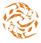 Orange ethnic lion circle symbol