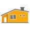 orange European rustic simple house