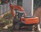 Orange Excavator on construction project site