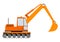 Orange excavator on a white background