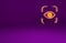 Orange Eye scan icon isolated on purple background. Scanning eye. Security check symbol. Cyber eye sign. Minimalism