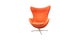 Orange fabric sofa armchair in curve design
