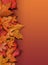 Orange Fall Background Border with Copyspace