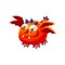 Orange Fantastic Friendly Pet Dragon With Four Wings Fantasy Imaginary Monster Collection