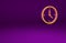 Orange Fast time delivery icon isolated on purple background. Timely service, stopwatch in motion, deadline concept