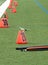 Orange Field Markers On Football Field