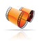 Orange film reel