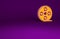 Orange Film reel icon isolated on purple background. Minimalism concept. 3d illustration 3D render