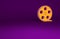 Orange Film reel icon isolated on purple background. Minimalism concept. 3d illustration 3D render