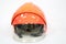 Orange firefighters helmet