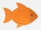 Orange fish icon on white background