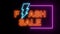 Orange flash sale with blue thunder colorful of neon line blaze glowing flashing animation loop frame random on a black background