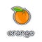 Orange flat style. Icon, symbol tropical citrus fruit