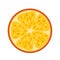 Orange in flat style. single element, bright juicy fruit