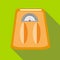 Orange floor scales icon in flat style